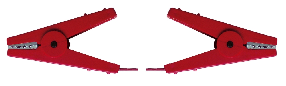 Afrast.verbindingskabel met 2 krokodilklem rood, 60 cm