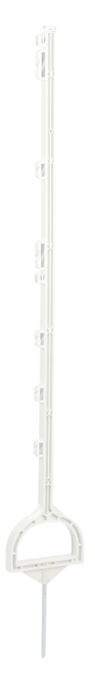 Volledige kunststof paal met stijgbeugeltrede, 114cm,wit