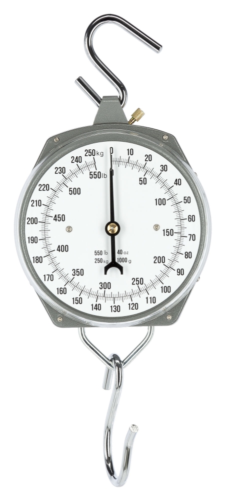 Suspended dial balance 250 kg, graduated in steps of 1 kg