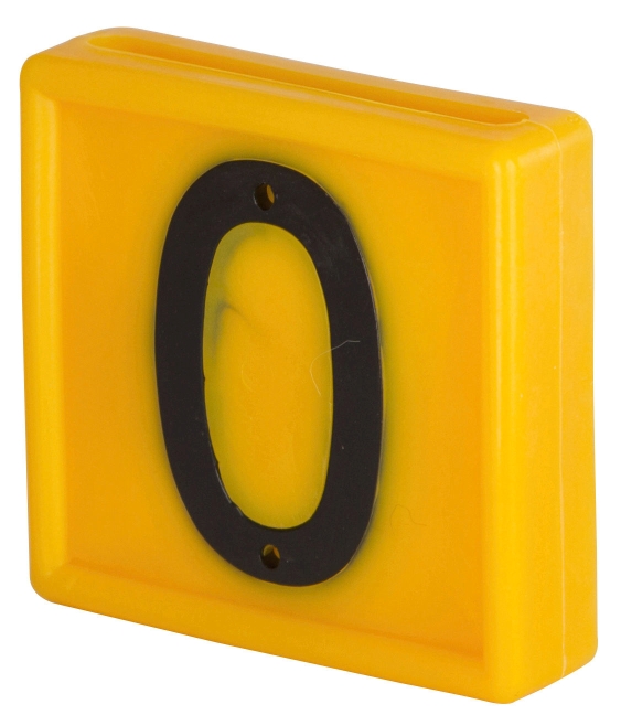 Nummerblok, 1-cijferig, geel om in te schuiven (9=6)