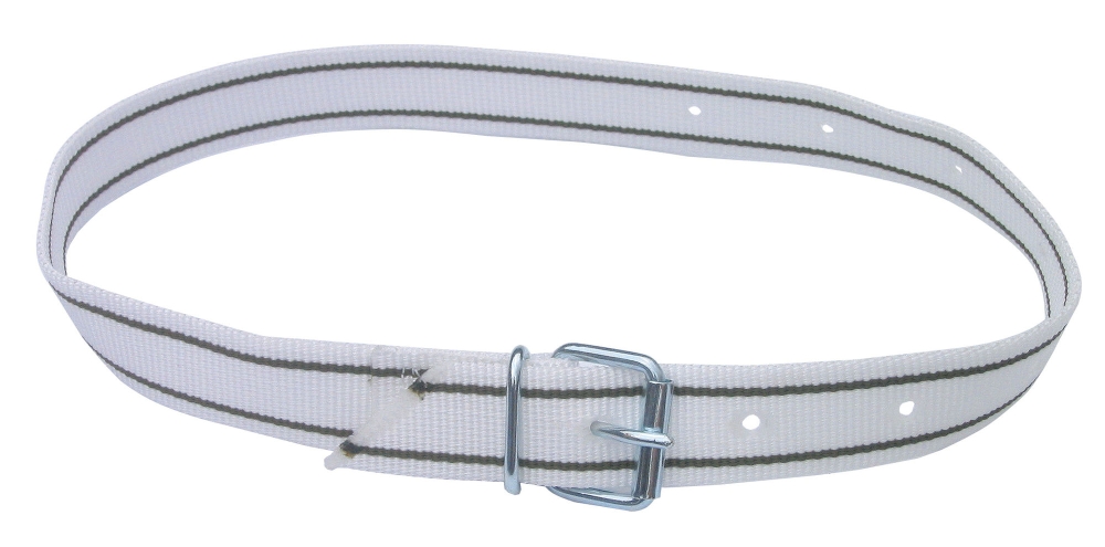 Marking neck strap, 120 cm, white/black, w/ roller buckle