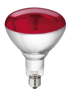 Hard glas infrared lamp 150 W, red, orig. Philips
