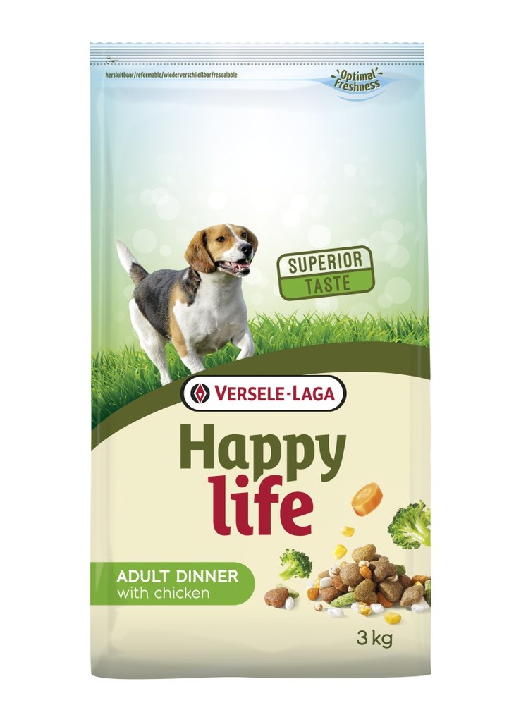 Happy Life dinnermix met kip volwassen hond