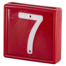 [KER_208477] Nummerblok, 1-cijf., rood m. witte nummers (9=6)