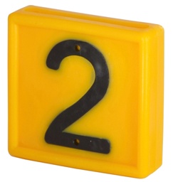 [KER_208482] Nummerblok, 1-cijferig, geel om in te schuiven (9=6)