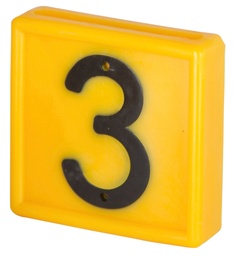 [KER_208483] Nummerblok, 1-cijferig, geel om in te schuiven (9=6)