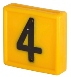 [KER_208484] Nummerblok, 1-cijferig, geel om in te schuiven (9=6)