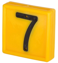 [KER_208487] Nummerblok, 1-cijferig, geel om in te schuiven (9=6)