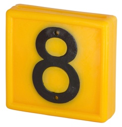 [KER_208488] Nummerblok, 1-cijferig, geel om in te schuiven (9=6)